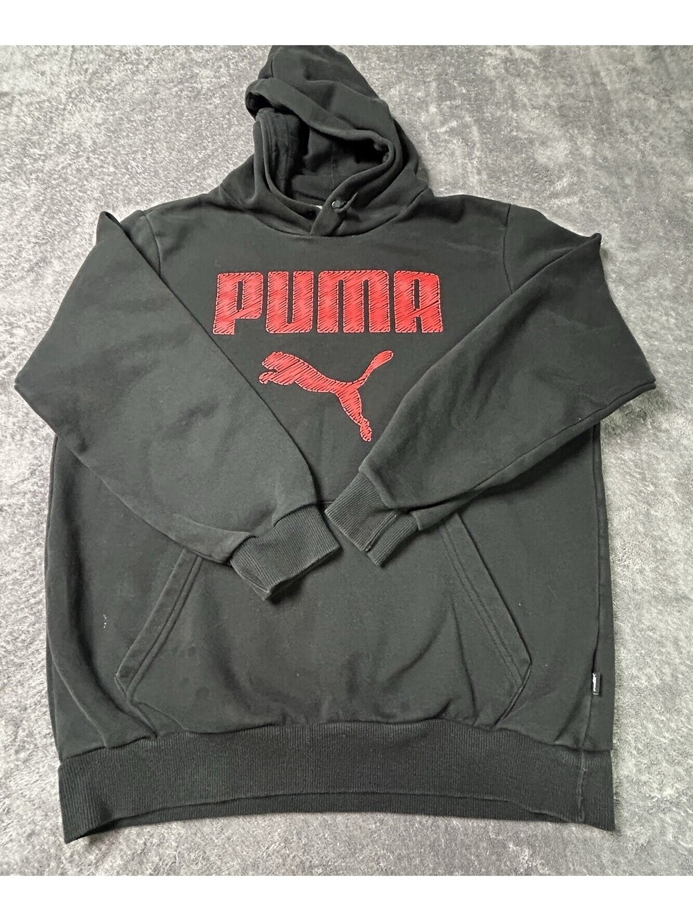 PUMA Mens Black Pullover Hoodie Red Logo Size Unknown See Measurements